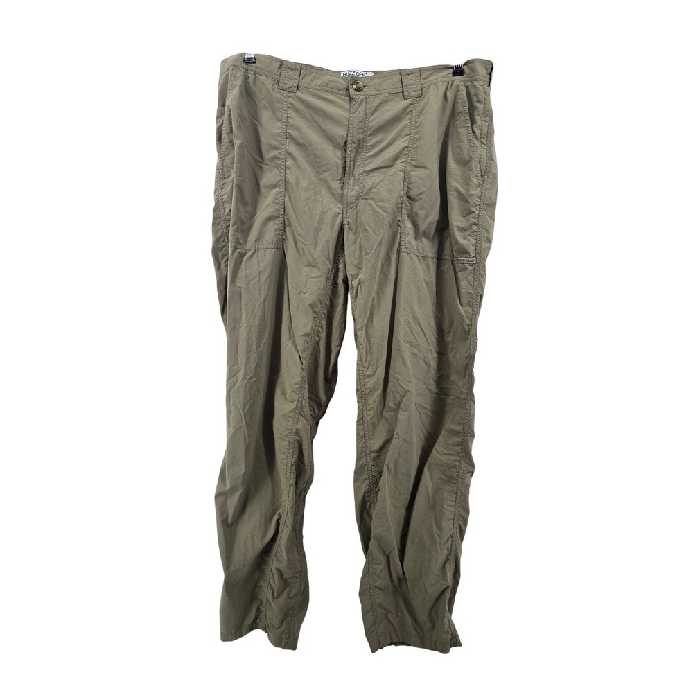 ExOfficio Pants Mens XL Khaki Buzz Off Insect Shield Nylon Hiking Cargo Utility
